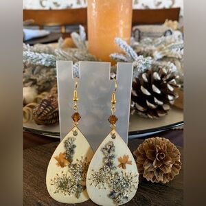 Handmade Floral Teardrop Earrings